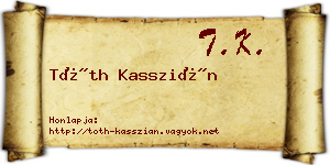 Tóth Kasszián névjegykártya